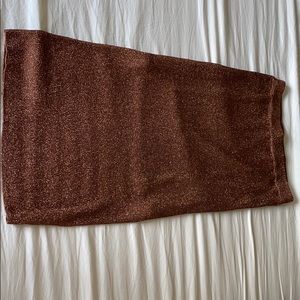 H&M Rose Gold midi spandex skirts